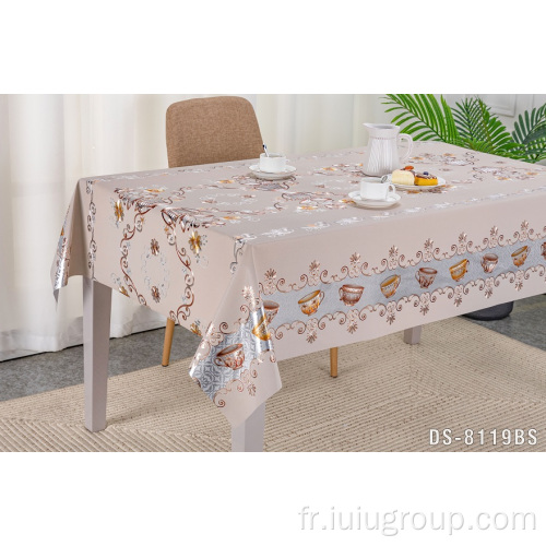 Tissu de couverture de table en lin blanc de bannière de promotion